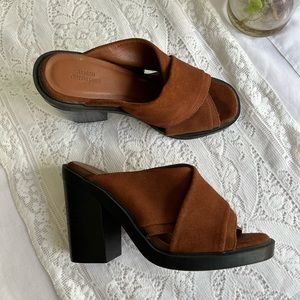 SOLD Urban outfitters Laura suede cross strap mules
